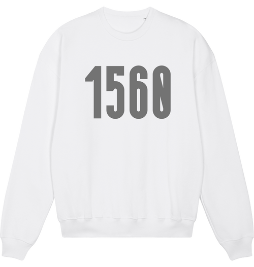 White Printed Sweater Front